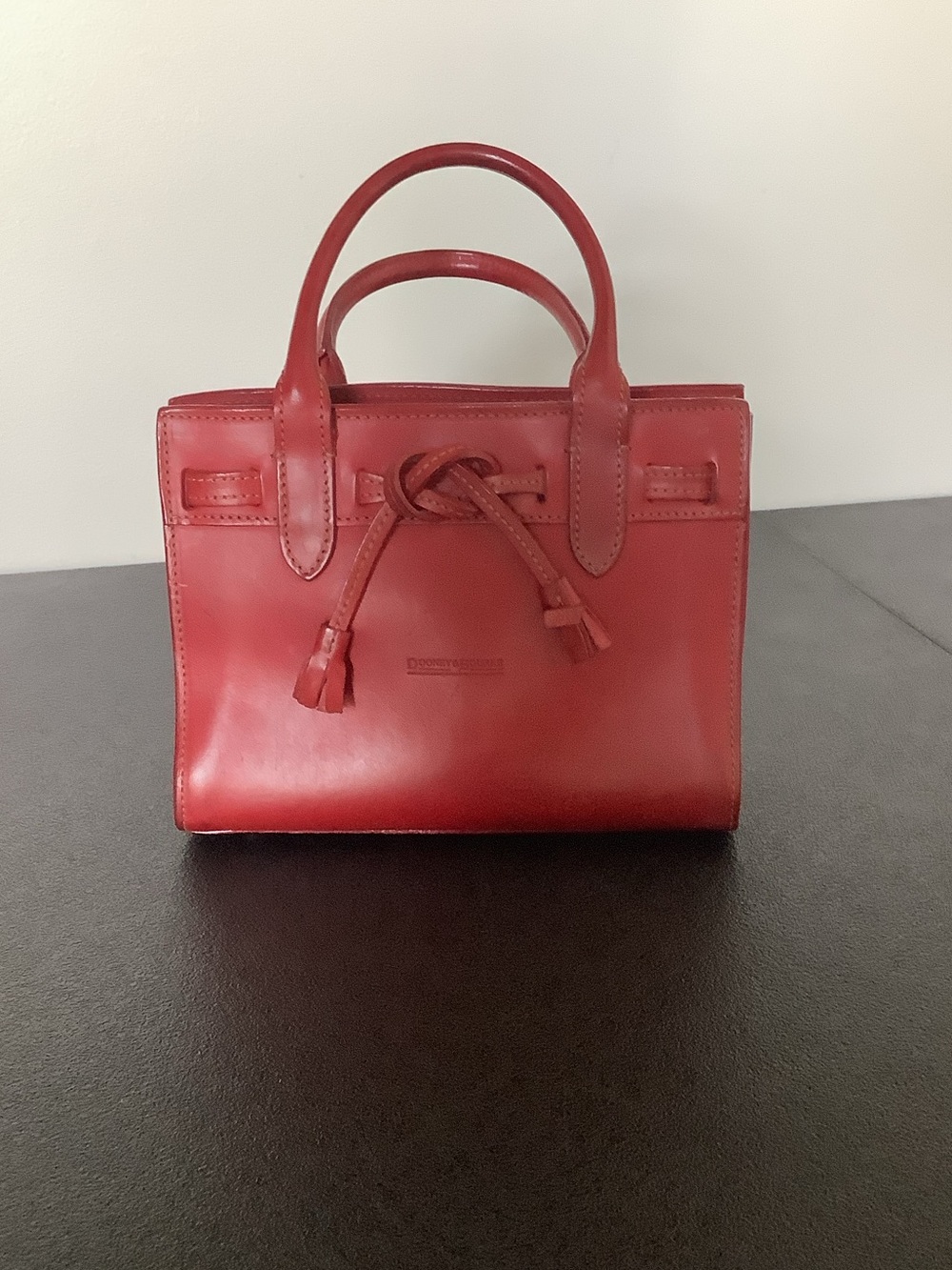 Dooney & Bourke Red Leather Knot-Accent Satchel